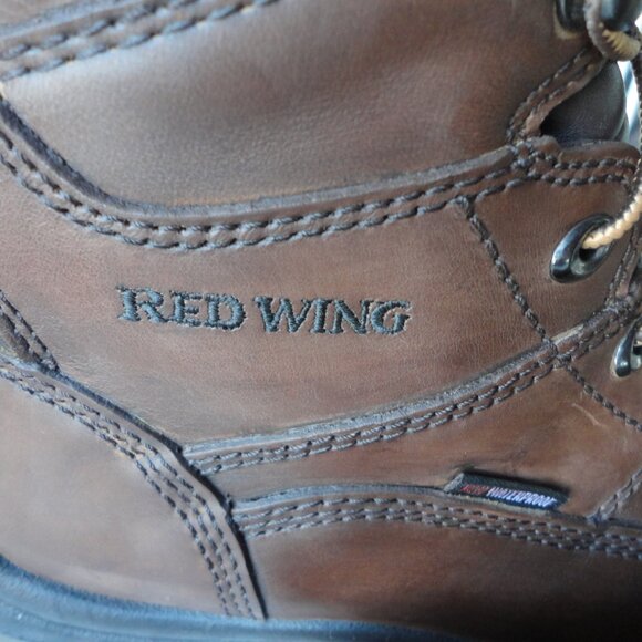 RED WING Brown Leather King Toe Waterproof Men's Lace Up Hiking Boots Size 8.5 - Picture 8 of 8